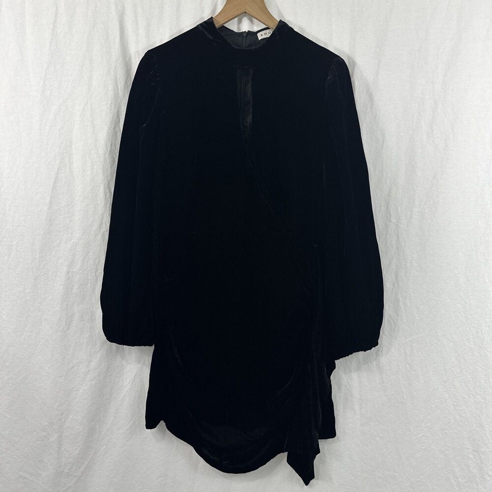 Rhode Zadie Mock Neck Velvet Mini Dress Womens Sz 12 Glam Formal Event